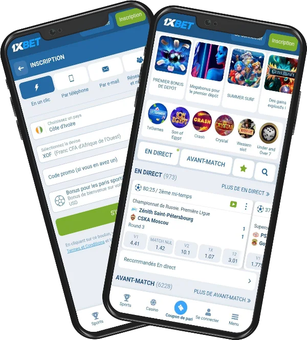 Enregistrement depuis votre téléphone sur 1xBet Côte d’Ivoire