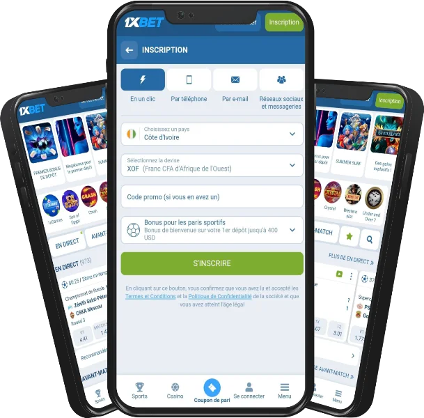 Votre inscription sur 1xBet en Côte d’Ivoire
